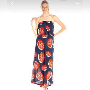 Lucky Brand‎ Women's Tossed Leaf Maxi Dress size Small
